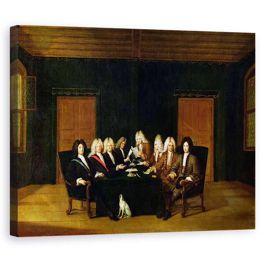 Tablou canvas - Johann Rudolph Huber the Elder - Plenipotentiarii la Congresul de la Baden, 80 x 100 cm