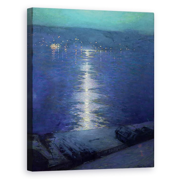 Lowell Birge Harrison - Holdfény a folyón, Vászonkép, 80 x 100 cm