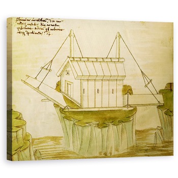 Tablou canvas - Mariano di Jacopo detto il Taccola - Proiectare pentru o cetate cu doua poduri, 60 x 75 cm Tablou canvas - Mariano di Jacopo detto il Taccola - Proiectare pentru o cetate cu doua poduri, 60 x 75 cm