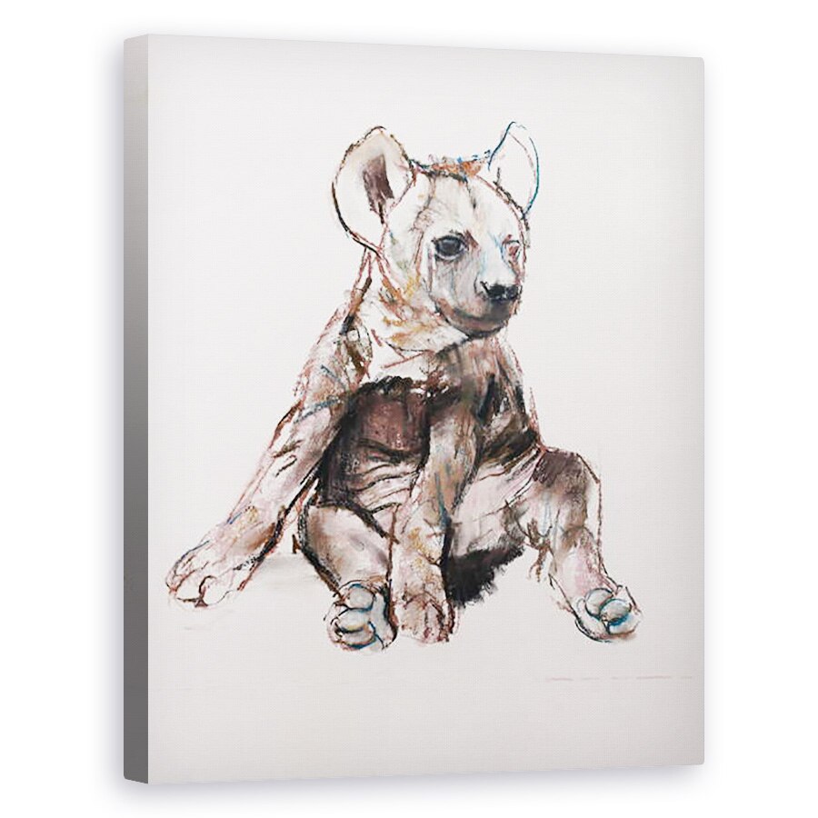 Tablou canvas - Mark Adlington - Hiaena Pup sedintei in picioare, 2019, 60 x 75 cm
