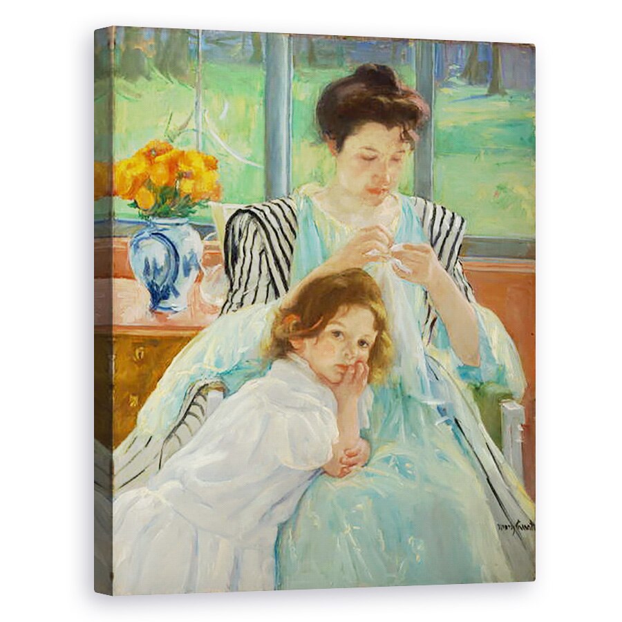 Tablou canvas - Mary Stevenson Cassatt - Tanara mama de cusut, 40 x 50 cm