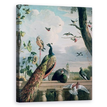 Tablou canvas - Melchior de Hondecoeter - Palatul Amsterdamului cu pasari exotice, 40 x 50 cm Tablou canvas - Melchior de Hondecoeter - Palatul Amsterdamului cu pasari exotice, 40 x 50 cm