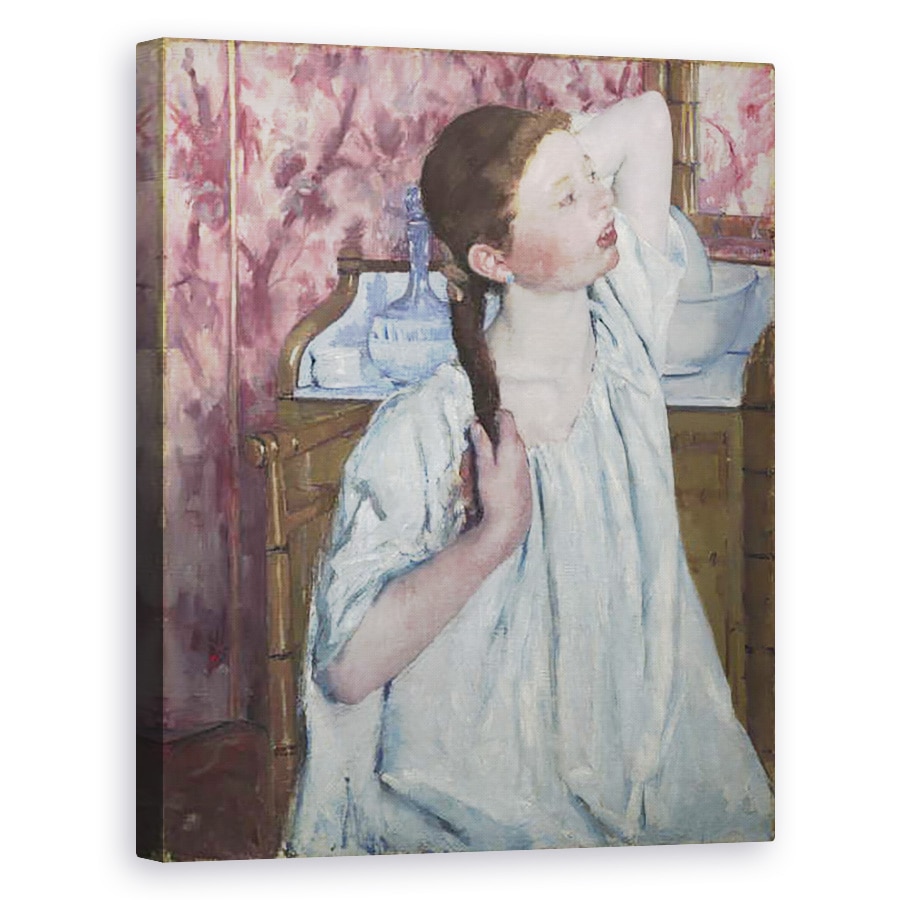 Tablou canvas - Mary Stevenson Cassatt - Fata Aranjarea Parul ei, 40 x 50 cm