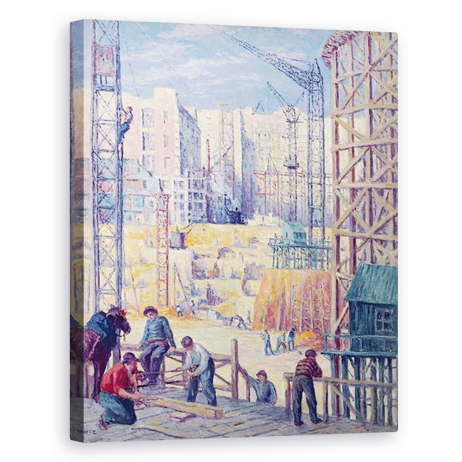 Tablou canvas - Maximilien Luce - Constructii in Paris, quai de Passy, 40 x 50 cm