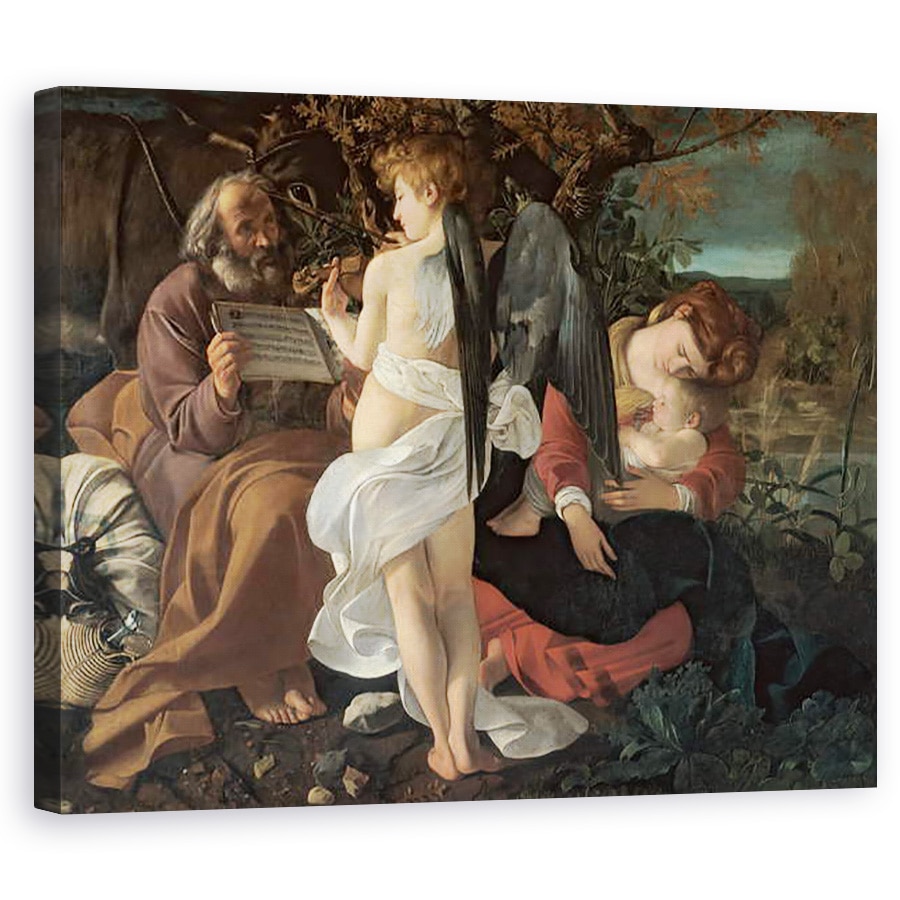 Tablou canvas - Michelangelo Merisi da Caravaggio - Odihneste-te in zborul spre Egipt II, 40 x 50 cm