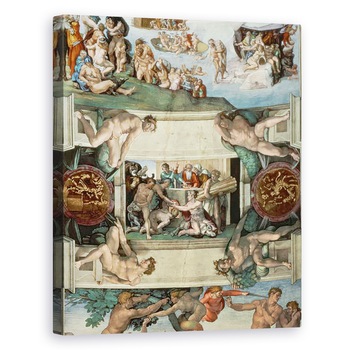 Tablou canvas - Michelangelo Buonarroti - Plafonul Capelei Sixtine 1508-12 - Sacrificiul lui Noe, 40 x 50 cm Tablou canvas - Michelangelo Buonarroti - Plafonul Capelei Sixtine 1508-12 - Sacrificiul lui Noe, 40 x 50 cm