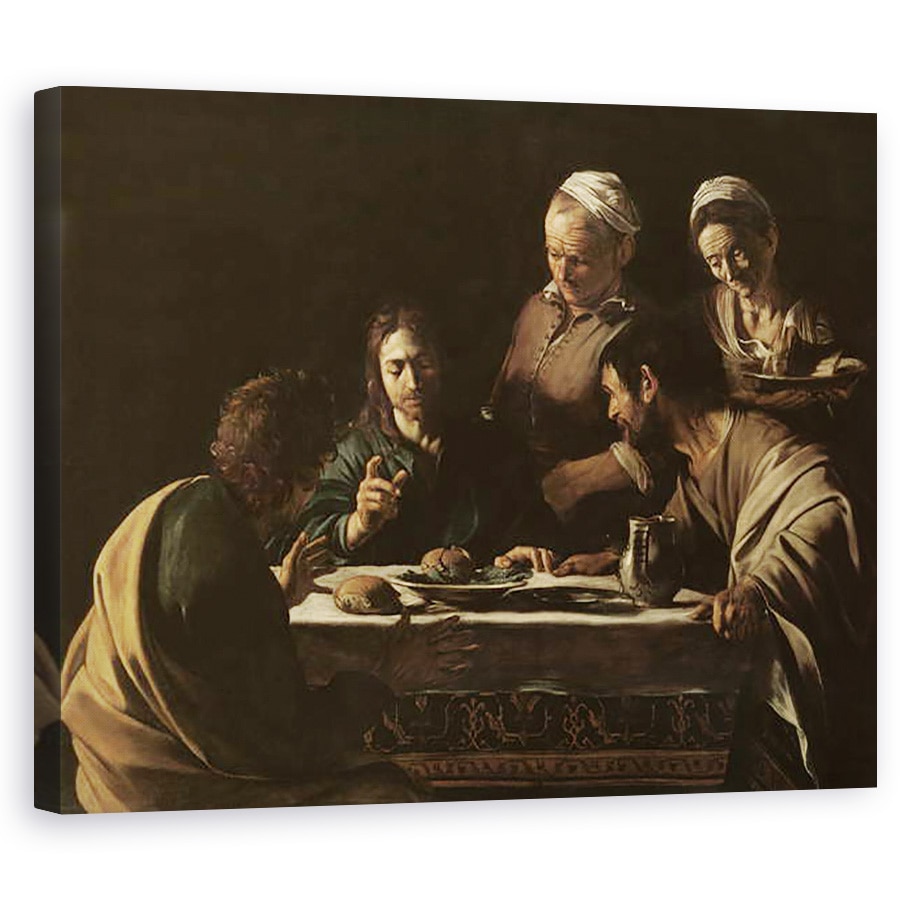 Tablou canvas - Michelangelo Merisi da Caravaggio - Cina la Emmaus, 40 x 50 cm