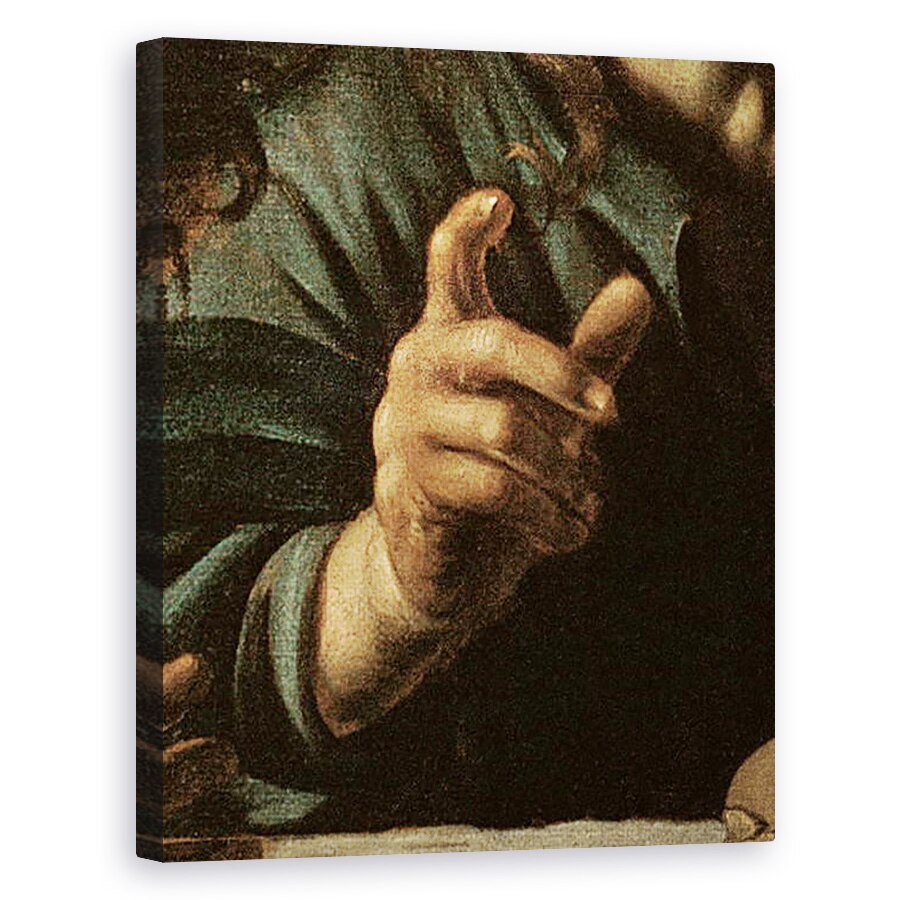 Tablou canvas - Michelangelo Merisi da Caravaggio - Detaliu al mainii lui Hristos de la Cina de la Emmaus, 40 x 50 cm