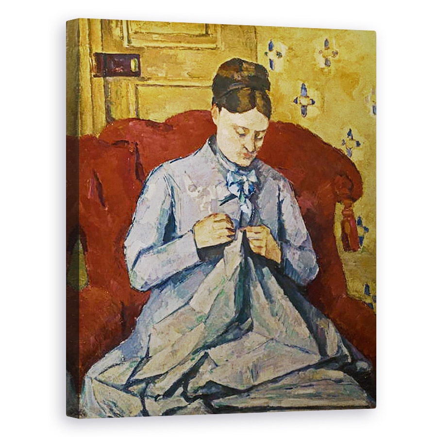 Tablou canvas - Paul Cezanne - Doamna Cezanne de cusut, 40 x 50 cm