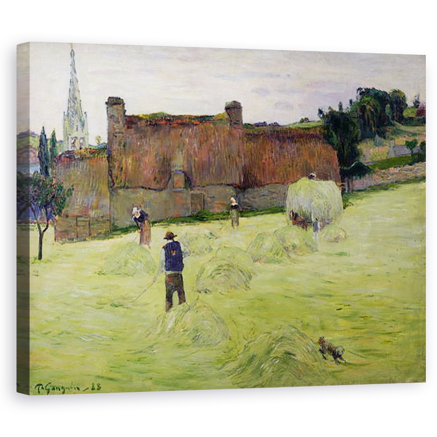 Tablou canvas - Paul Gauguin - Haymaking in Bretania, 60 x 75 cm