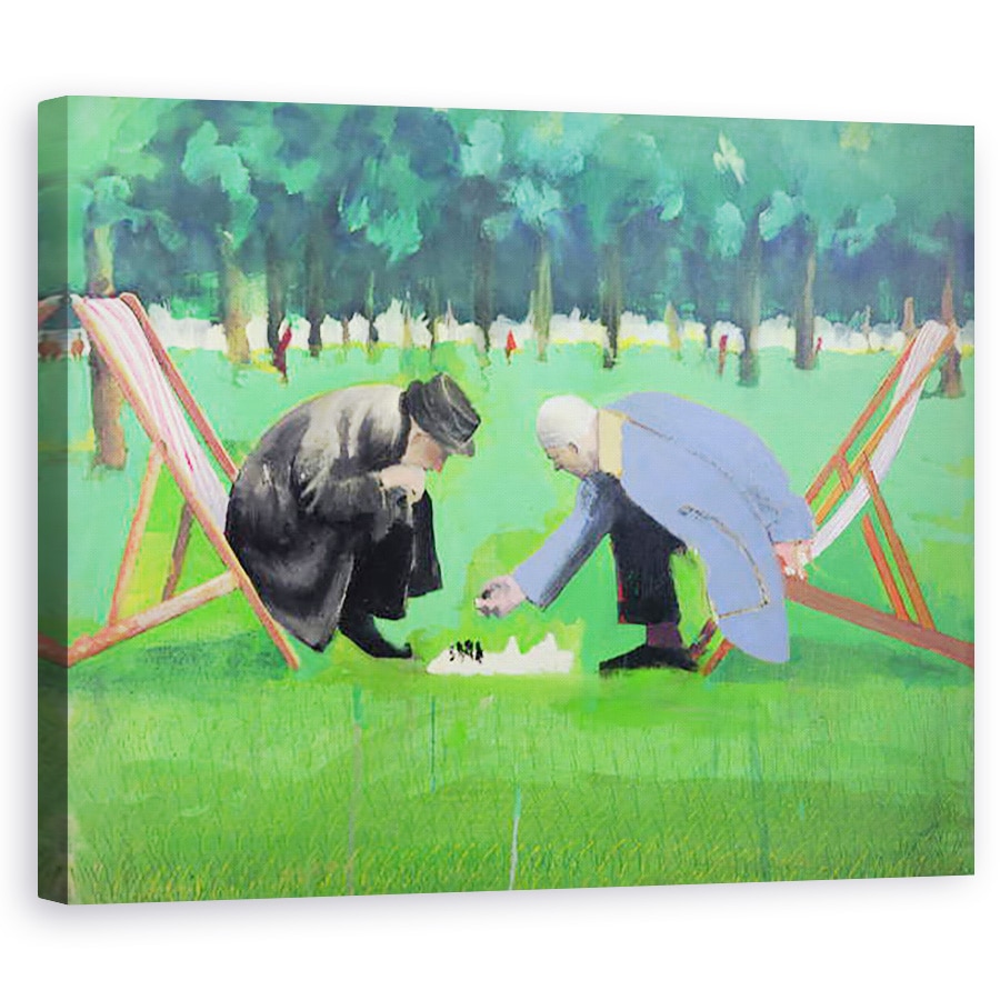 Tablou canvas - Paul Powis - Jucatori de sah, 60 x 75 cm
