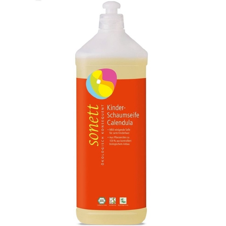Sapun lichid ecologic spumant cu galbenele pentru copii 1L Sonett
