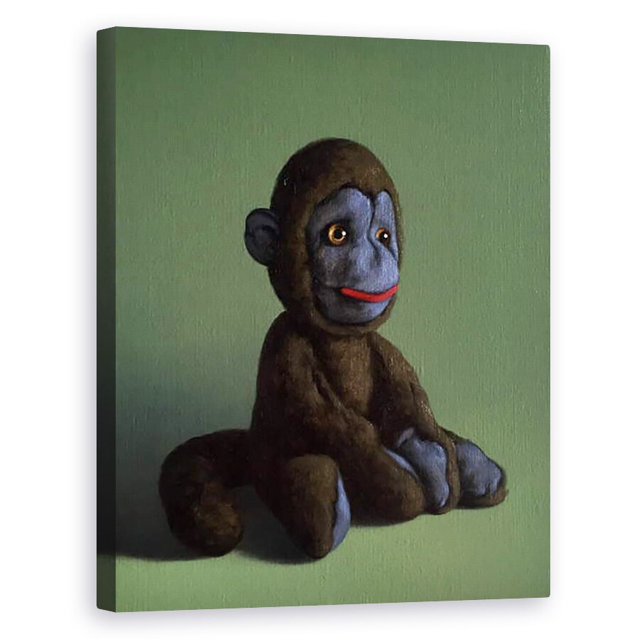 Tablou canvas - Peter Jones - Brown Monkey pe verde, 2016, 40 x 50 cm