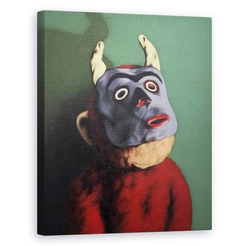 Tablou canvas - Peter Jones - Monkey in masca de vaca, 2005, 40 x 50 cm Tablou canvas - Peter Jones - Monkey in masca de vaca, 2005, 40 x 50 cm