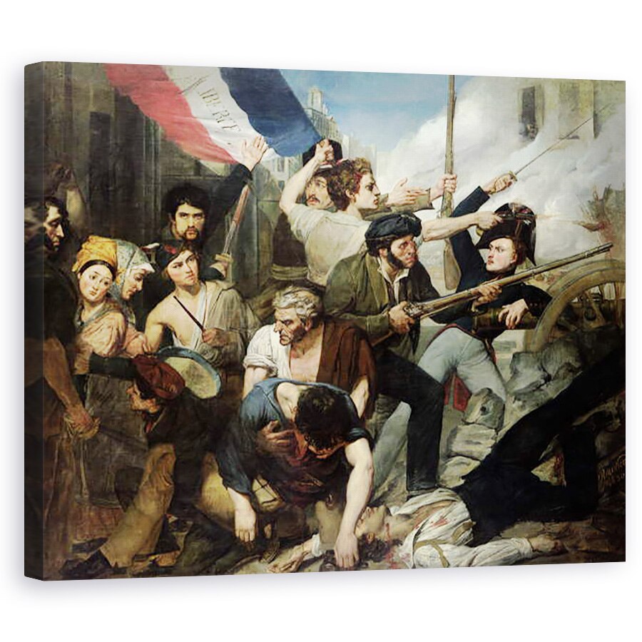Tablou canvas - Philibert Rouviere - Scena Revolutiei din 1830, 40 x 50 cm