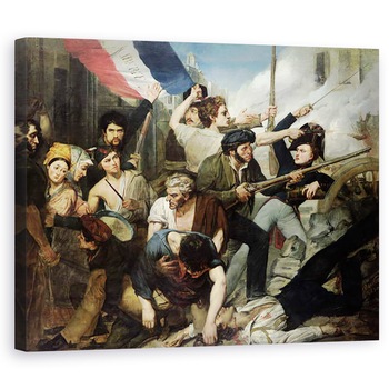 Tablou canvas - Philibert Rouviere - Scena Revolutiei din 1830, 60 x 75 cm Tablou canvas - Philibert Rouviere - Scena Revolutiei din 1830, 60 x 75 cm