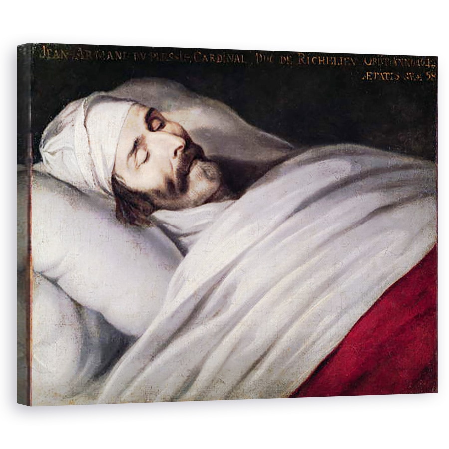 Tablou canvas - Philippe de Champaigne - Cardinalul Richelieu 1585-1642 pe patul de moarte, 40 x 50 cm