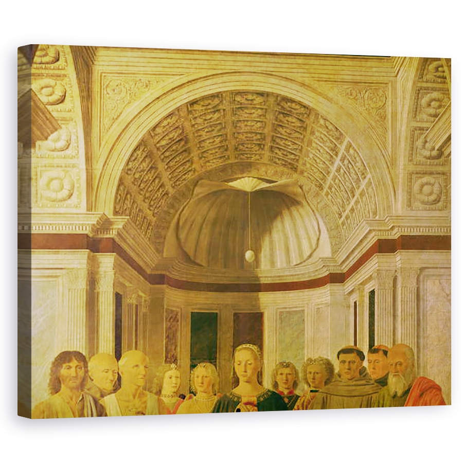 Tablou canvas - Piero della Francesca - The Brera Madonna - Conversatie sacra, Fecioara si Pruncul cu Sfantul Ioan Botezatorul, Sfantul Bernadirno de Sienna si Sfantul Jeremy, 40 x 50 cm