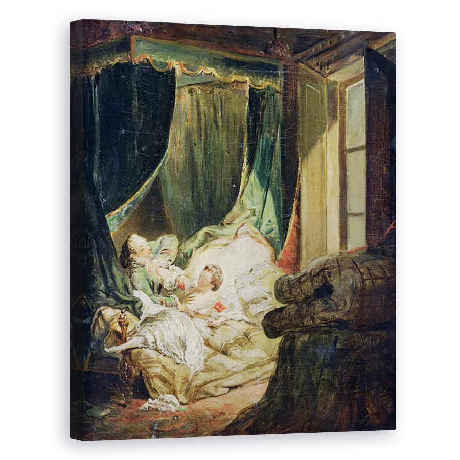 Tablou canvas - Pierre Antoine Baudouin - Studiu pentru Mireasa indiscreta, 40 x 50 cm