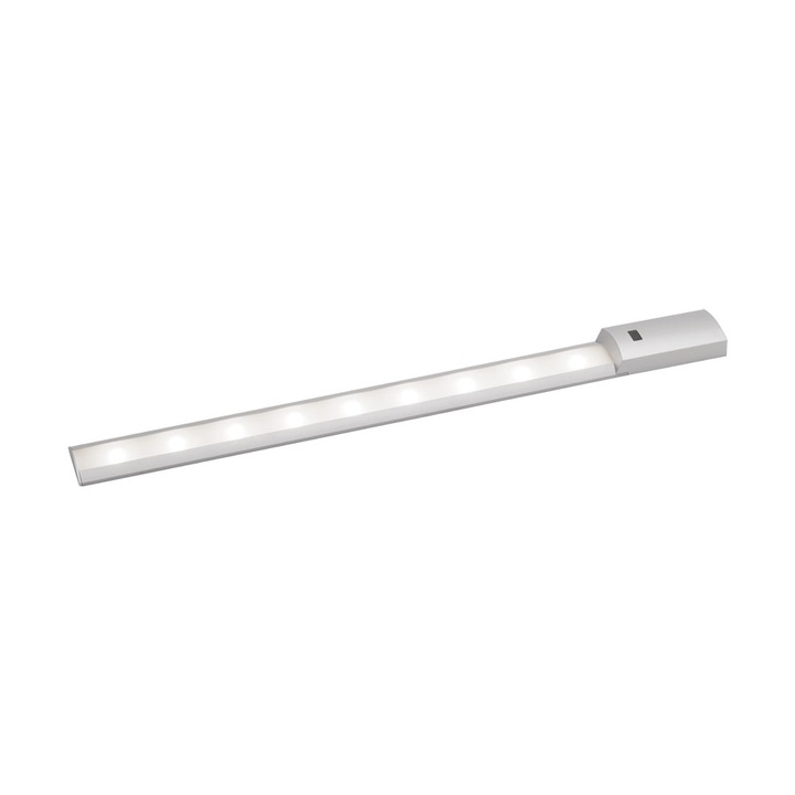 Aplica bucatarie cu senzor de miscare, TEYA, EGLO, LED, 8.1W, 850 lm, 4000K, aluminiu, plastic, argintiu, alb, 60 x 5.5 x 2.5 cm