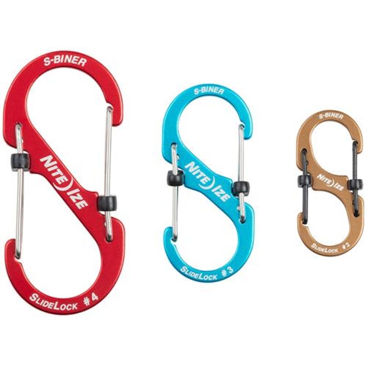 Set Nite Ize S-Biner SlideLock Aluminum Combo, 3buc
