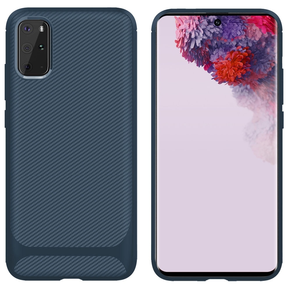 Husa Samsung S20 Plus / S20 Plus 5G, albastru, material tpu, Enkay model Carbon ENK-PC013 Carbon