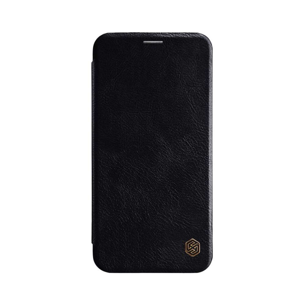 Husa Flip din Piele Apple iPhone Xs / iPhone X Qin Desire, High Level, No.1 Touch Optim Protect, Negru