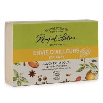 Sapun bio cu migdale si flori de portocal Envie D'ailleurs 100g Rampal Latour Sapun bio cu migdale si flori de portocal Envie D'ailleurs 100g Rampal Latour