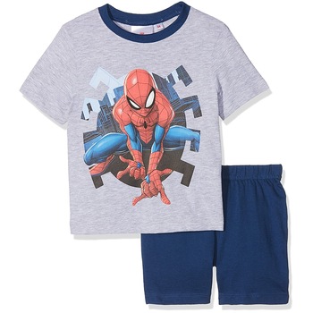 Pijama Spiderman maneca scurta 5508, Gri/Bleumarin