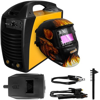 Set aparat sudura Profesional AgroPro 140 Ni, inverter, MMA, 140A, tehnologie IGBT, IP 21, masca cristale lichide model Flacari Agropro Set aparat sudura Profesional AgroPro 140 Ni, inverter, MMA, 140A, tehnologie IGBT, IP 21, masca cristale lichide model Flacari Agropro