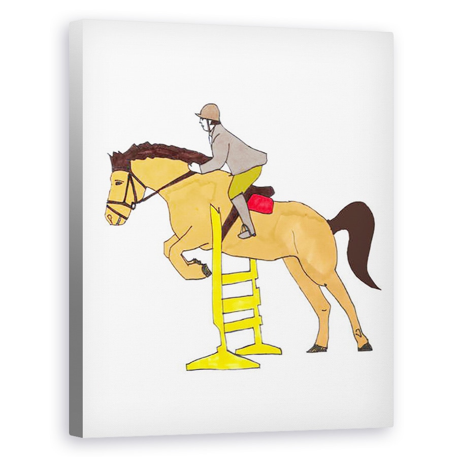 Tablou canvas - Daisy de la Villeneuve - Saritura cu calul , 40 x 50 cm