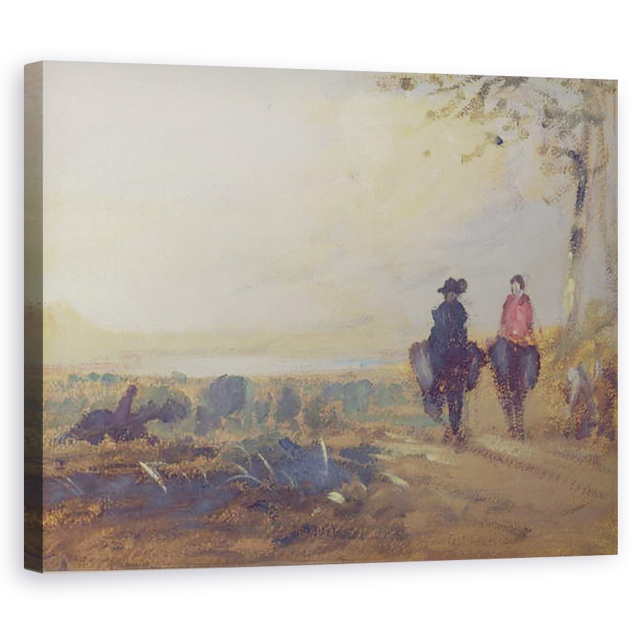 Tablou canvas - Scoala Engleza - Doua figuri calarind, 40 x 50 cm