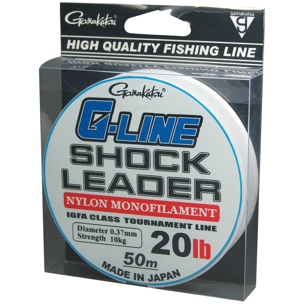 Fir Monofilament Gamakatsu G-Line Shock Leader 50m 30lbs 0.47mm