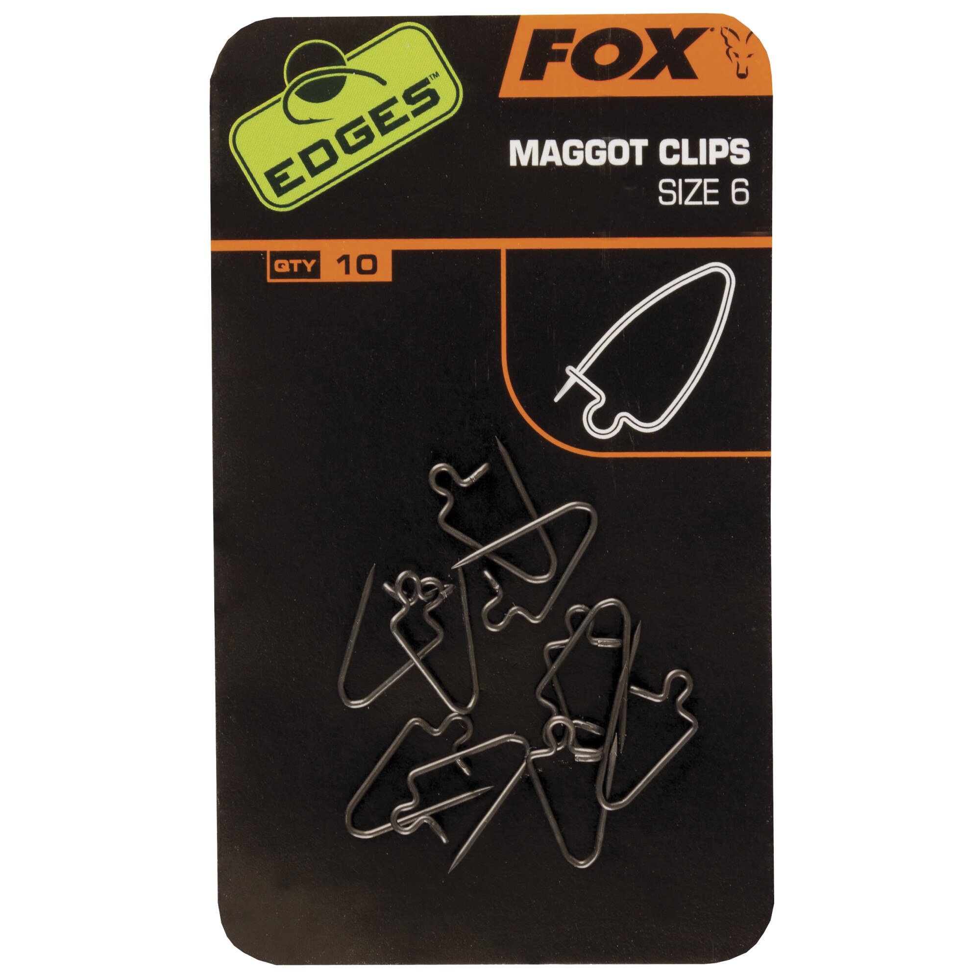 Set Ac Maggot Clips , Fox , marimea 6 , 10 buc (CAC524)