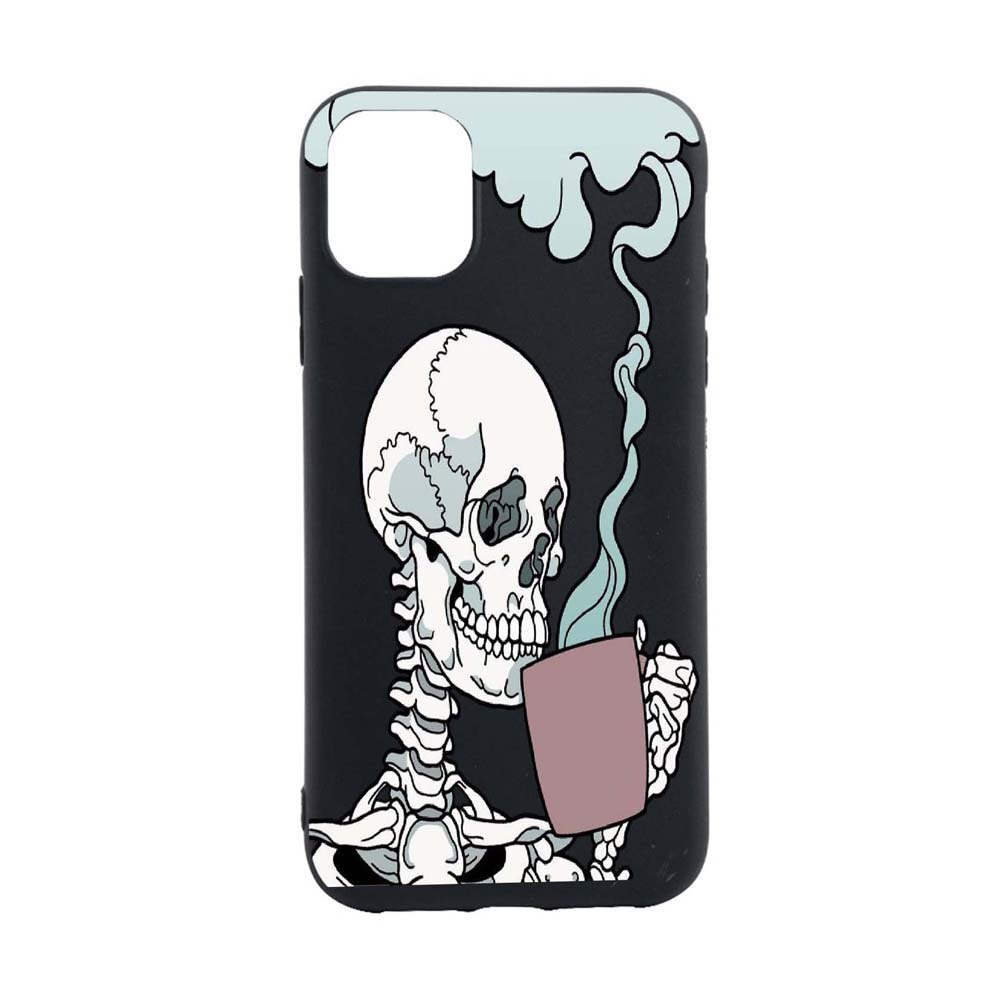 Husa Apple iPhone 11, Thinking Skull, rezistenta la uzura, anti-alunecare, din silicon Premium, B252