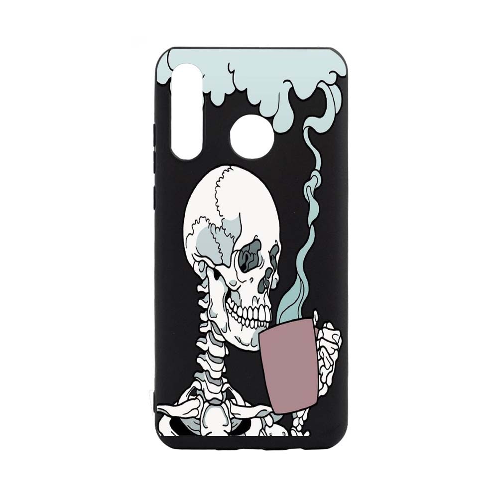 Husa Huawei P30 Lite, Thinking Skull, rezistenta la uzura, anti-alunecare, din silicon Premium, B252