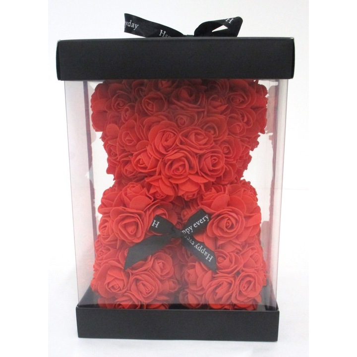 Розово мече в подаръчна кутия, високо 24 см, пенопласт, червено