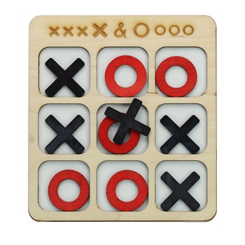 Joc logica TIC TAC TOE, tip X si 0, lemn, rosu-negru, OnemisFlot Joc logica TIC TAC TOE, tip X si 0, lemn, rosu-negru, OnemisFlot