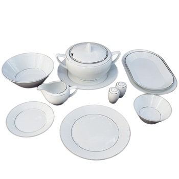 Serviciu Masa 26 Piese, Lea Linii Platina Serviciu Masa 26 Piese, Lea Linii Platina