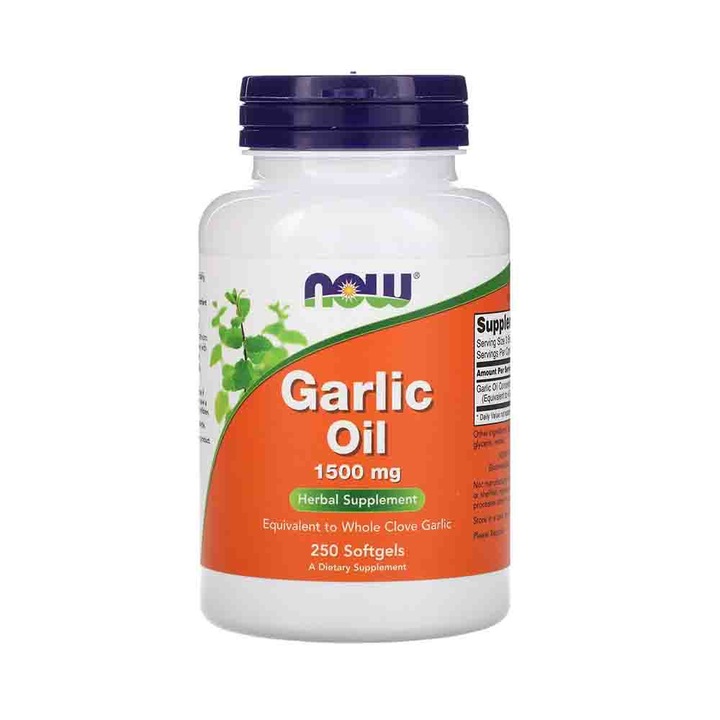 Garlic Oil (Ulei de Usturoi) 1500mg, Now Foods, 250 softgels