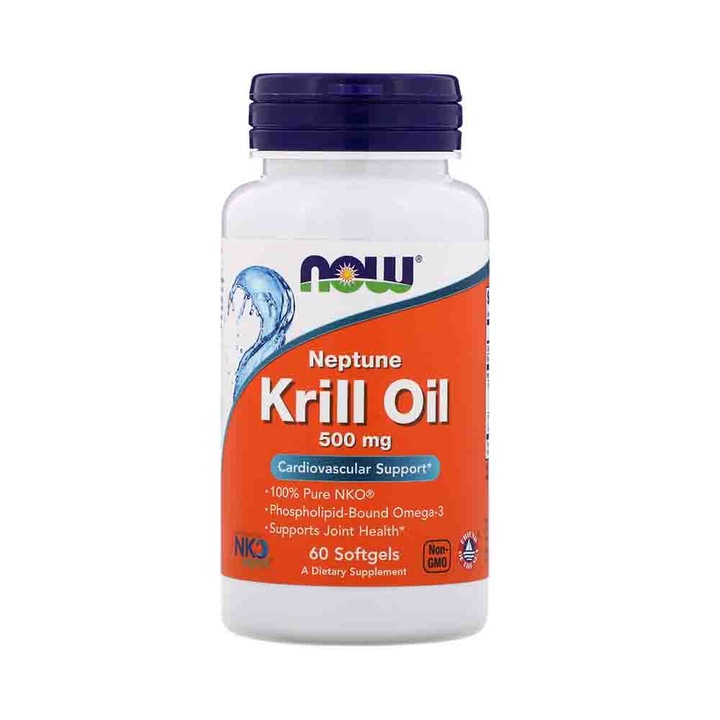 Supliment alimentar Omega-3, Neptune KRILL OIL 500 mg, NOW Foods, 60 softgels