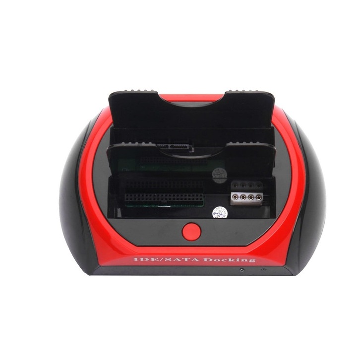 HDD Docking Station Dual Bay 2.5", 3.5" IDE, SATA la USB 2.0, cu functie de backup si clonare
