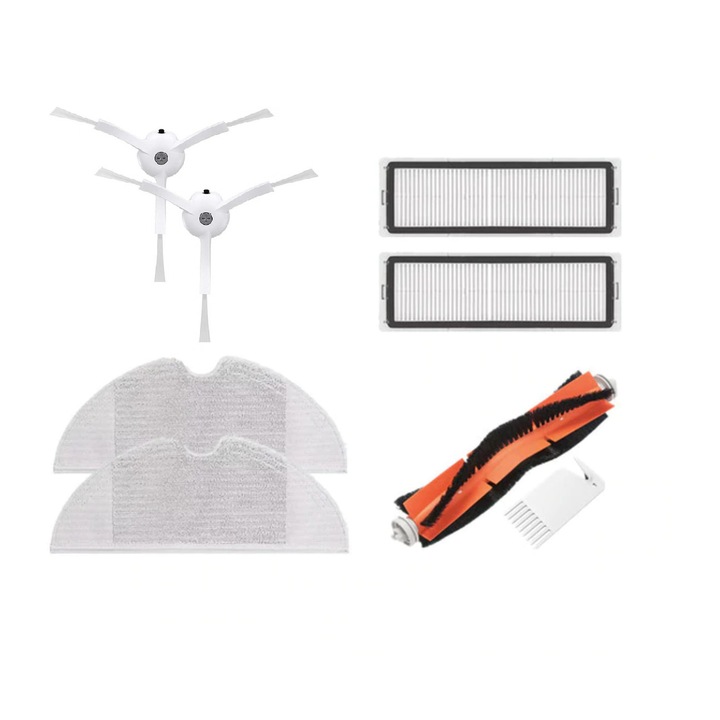 Eredeti Xiaomi Roborock 2 robotporszívó tartozékkészlet (Hepa szűrő x 2 db, fő kefe x 1 db, másodlagos kefe x 2 db, mikroszálas mop kendő x 2 db)