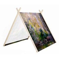 cort art deco pentru copii cu cadru din lemn natural si panza gradina botanica decoratiuni latime 120 cm x inaltime 115 cm x adancime 150 cm imagen 54_0_
0