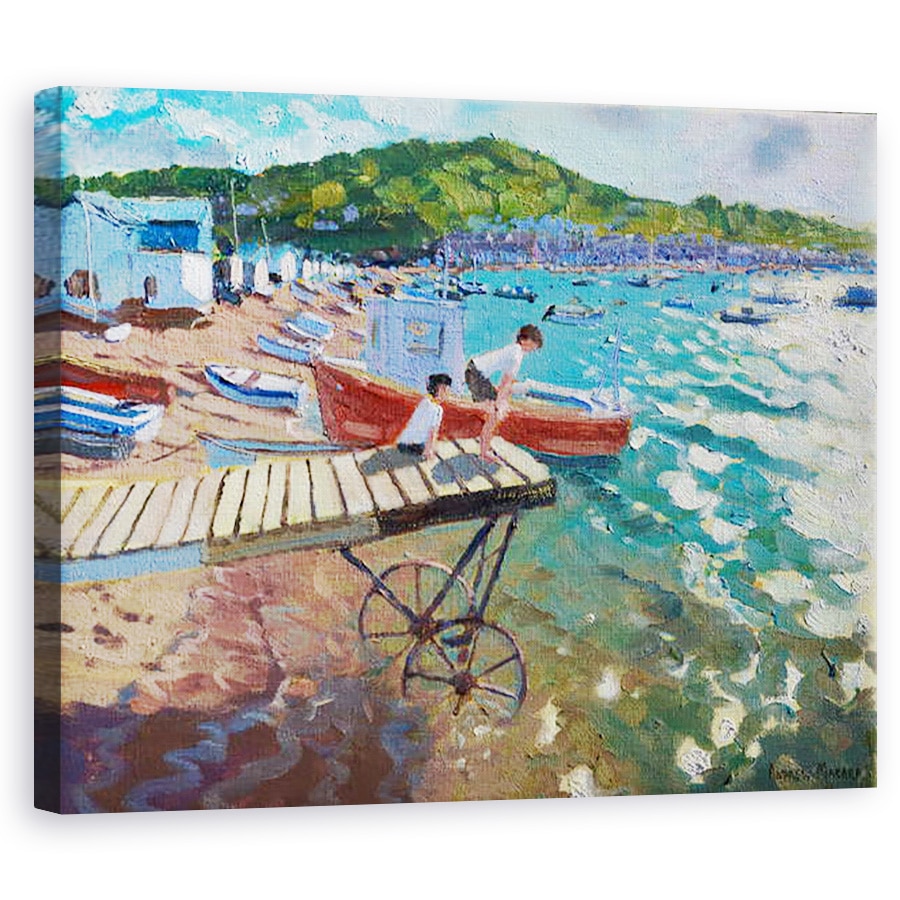 Tablou canvas - Andrew Macara - Doi baieti pe pista de aterizare, 60 x 75 cm
