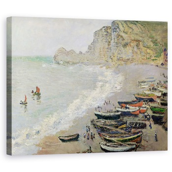 Tablou canvas - Claude Monet - Plaja de la Porte dAmont, 40 x 50 cm Tablou canvas - Claude Monet - Plaja de la Porte dAmont, 40 x 50 cm