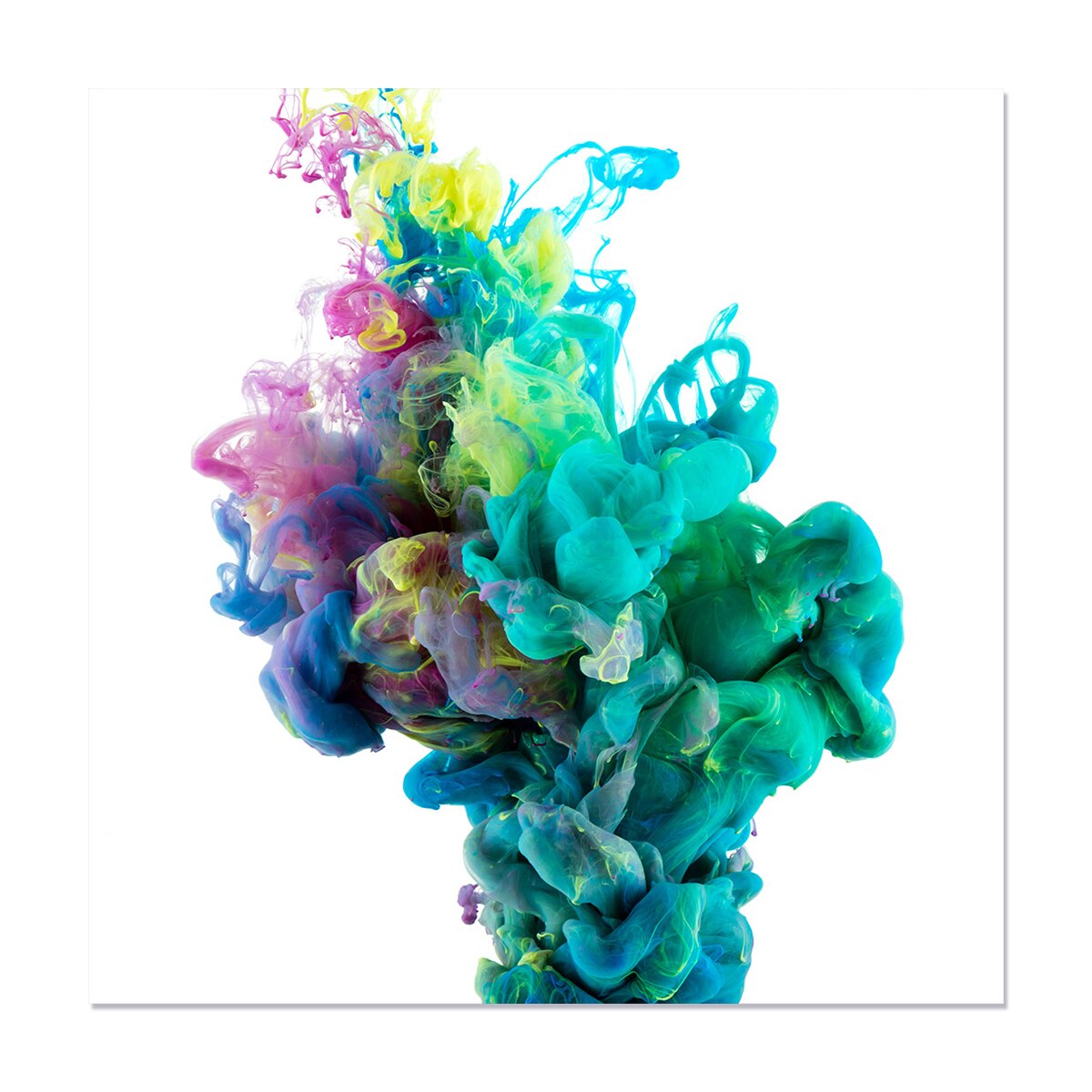 Tablou Canvas - Vopsea acrlilica in apa, Nori in culori, Fluid, Dinamic, Abstarct, 60 x 60 cm