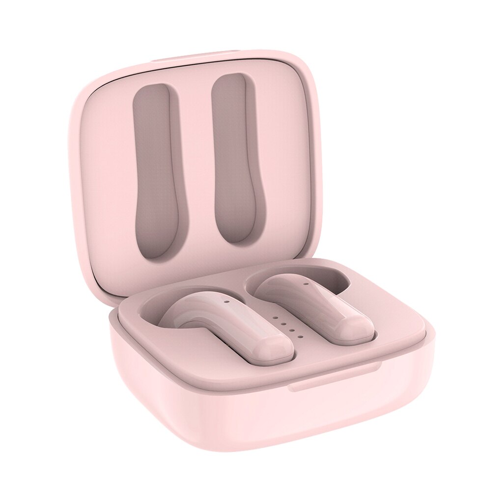 Casti Bluetooth Wireless, TWS Earbuds, compatibile iOS si Android, Touch Control, Bluetooth 5.0, roz