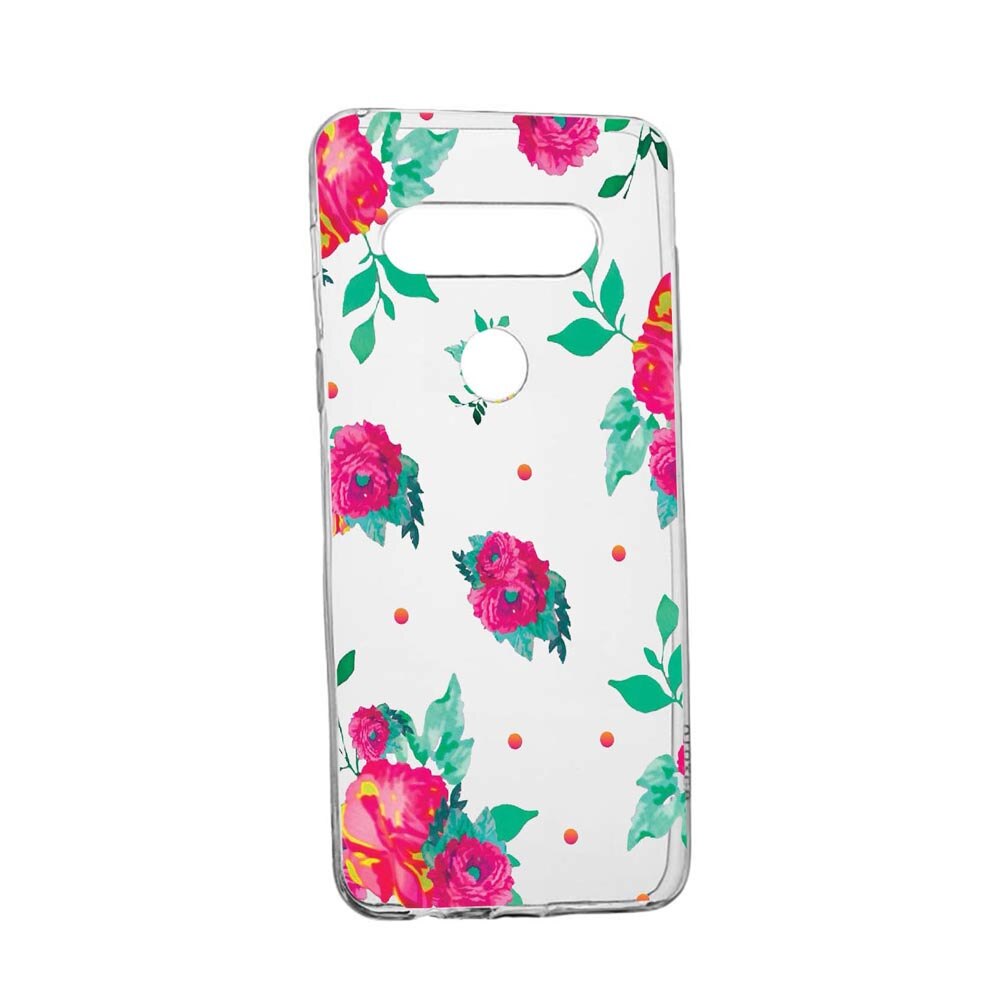 Husa Roses - Pastel colors, pentru LG K40S, rezistenta la uzura, anti-alunecare, din silicon Premium, 688