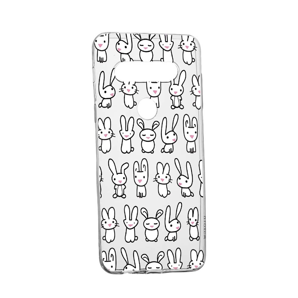 Husa Rabbits, pentru LG K40S, rezistenta la uzura, anti-alunecare, din silicon Premium, 691